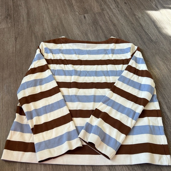 Striped Brown and Blue Long Sleeve Top - Picture 7 of 9